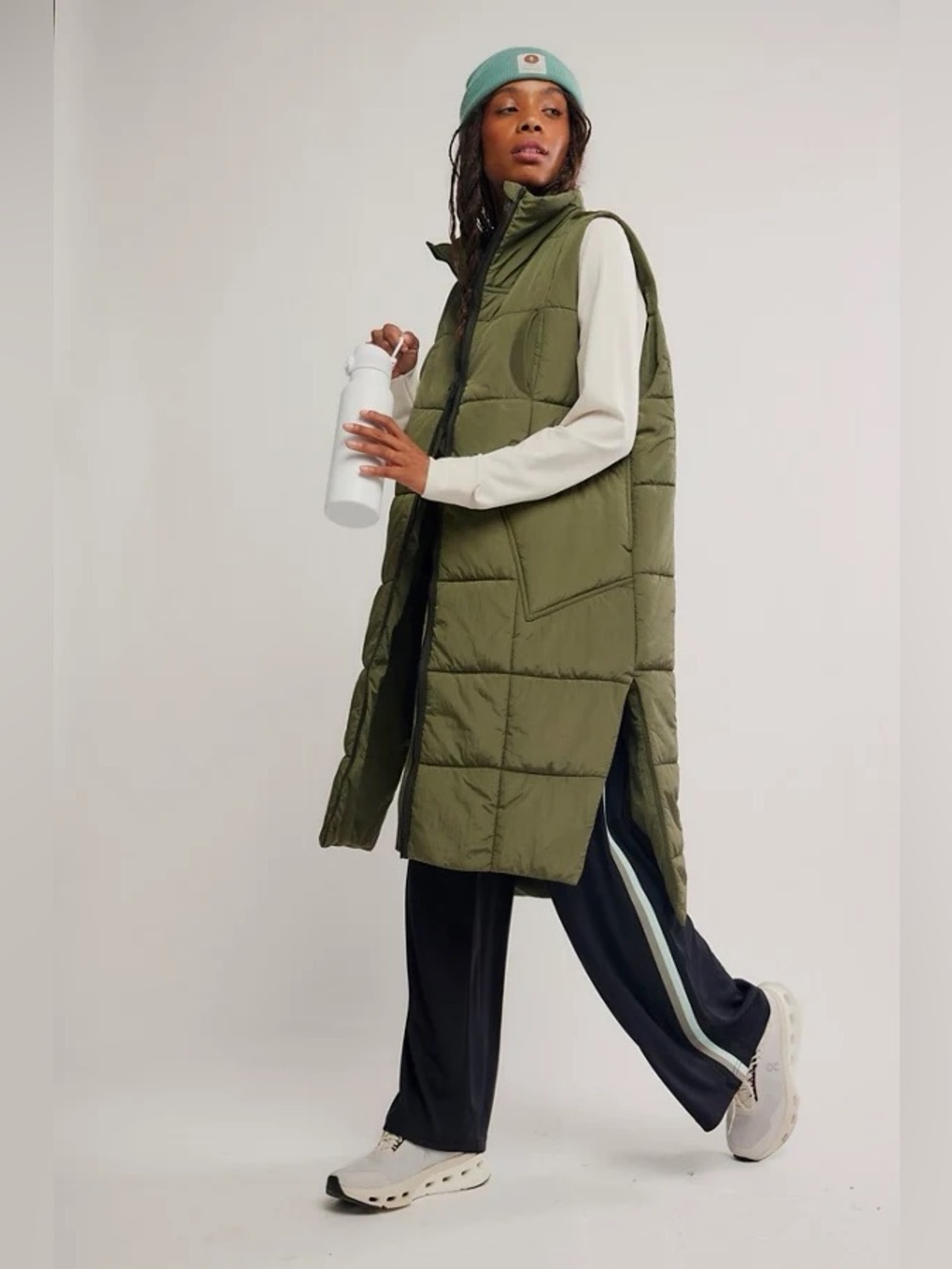 Free People Movement On The Move Packable Puffer Vest Green